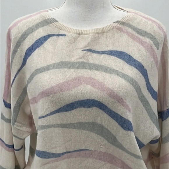 360 Cashmere Mara Tiger Stripe Skull Cashmere Sweater - Size Medium - Picture 3 of 10